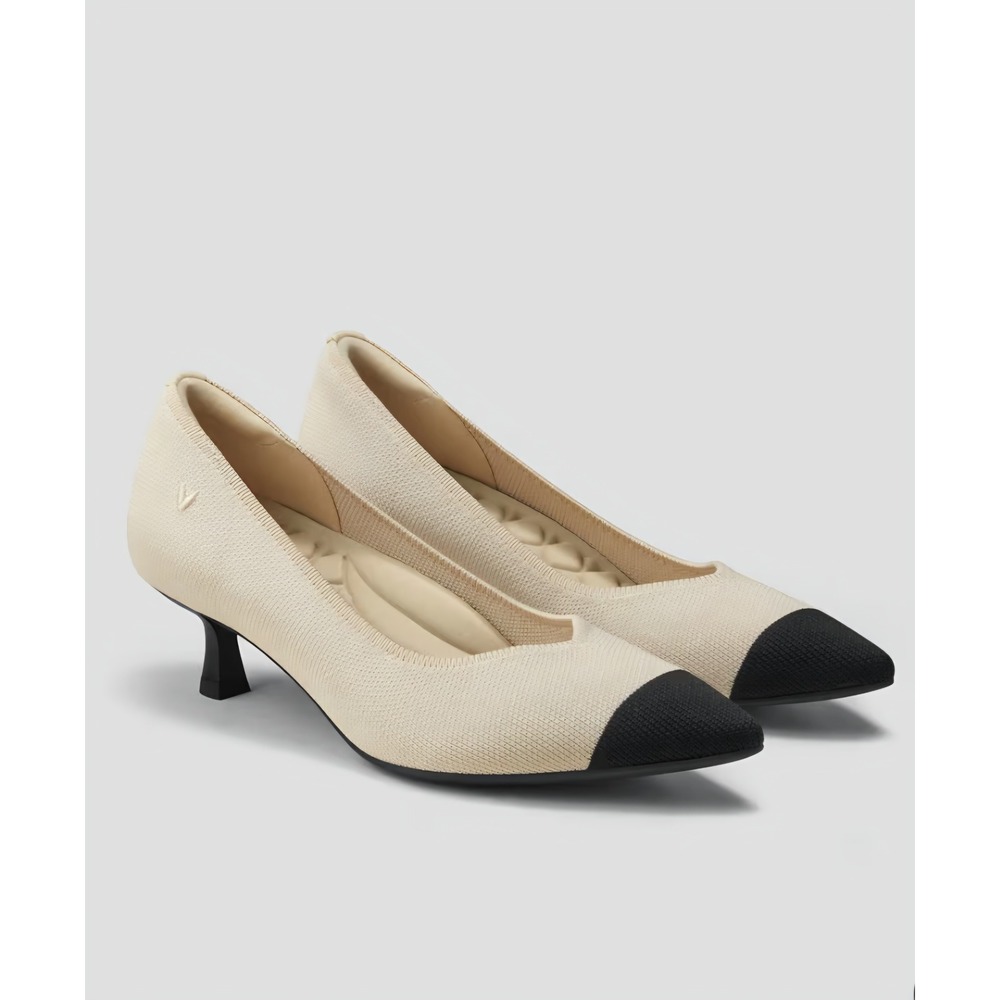 VIVAIA Women Pointed Toe Kitten Heels Pumps Heart Vamp Comfort 39.5 US 8.5